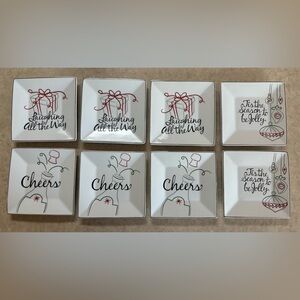 8 piece Christmas appetizer plates